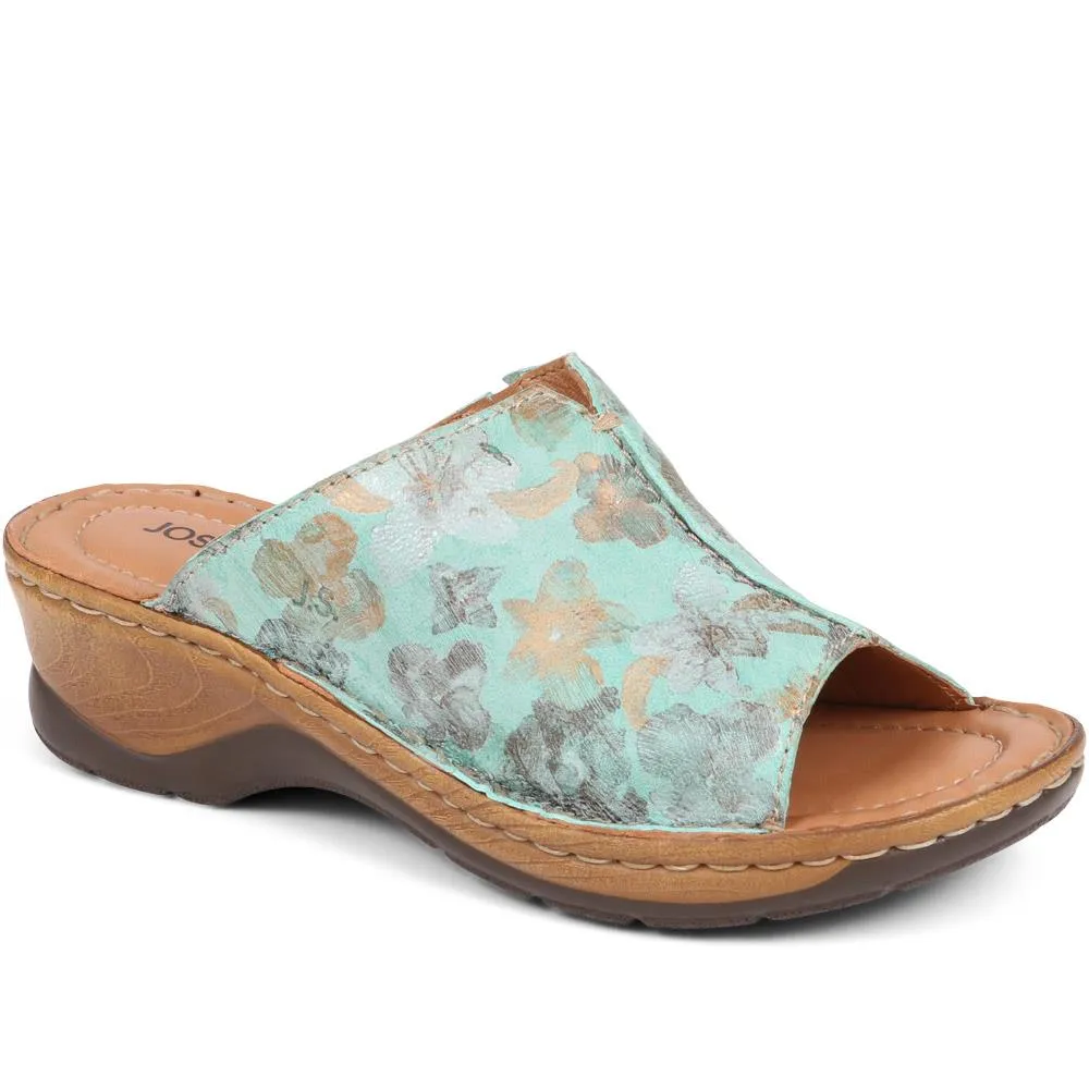 Leather Wedge Mules - JOSEF37501 / 323 355 - Green-Multi sold by Jones Bootmaker product image thumbnail 2