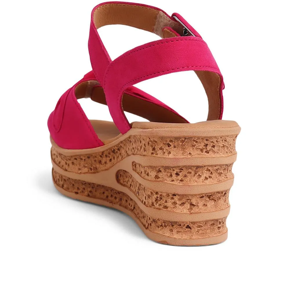 Leather Wedge Heels - GAB39502 / 325 080 - Fuschia sold by Jones Bootmaker product image thumbnail 3