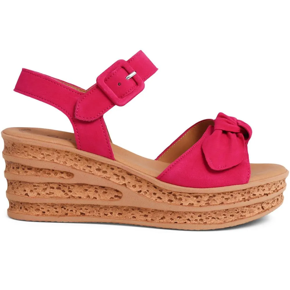 Leather Wedge Heels - GAB39502 / 325 080 - Fuschia sold by Jones Bootmaker
