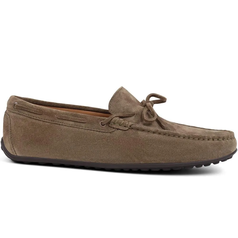 Plymouth Leather Moccasins - PLYMOUTH / 325 094 - Olive Suede sold by Jones Bootmaker