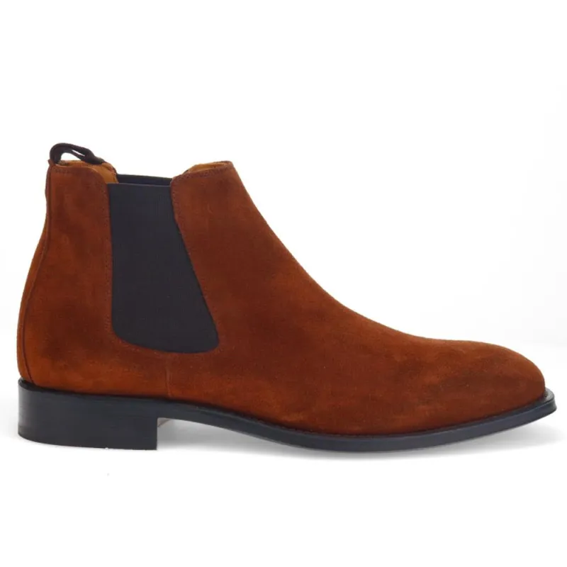 Cheltenham Handmade Blake Stitched Chelsea Boots - CHELTENHAM / 322 868 - Tobacco Suede sold by Jones Bootmaker