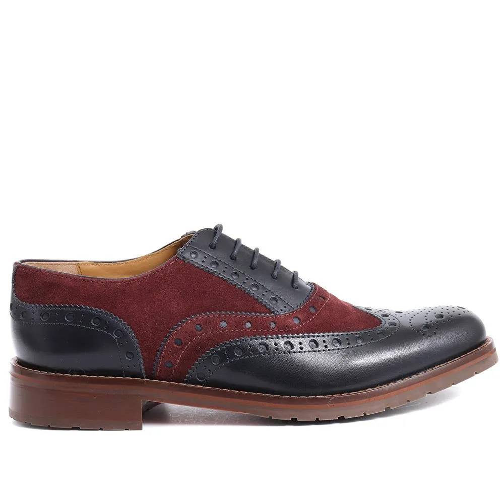 Bertie Oxford Men's Brogues - BERTIE / 319 278 - Burgundy-Navy sold by Jones Bootmaker