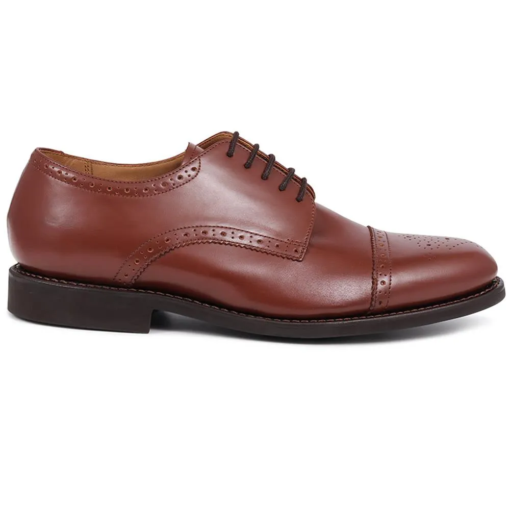 Mile End Goodyear Welted Polished Leather Brogues - MILEEND2 / 318 986 - Chestnut sold by Jones Bootmaker