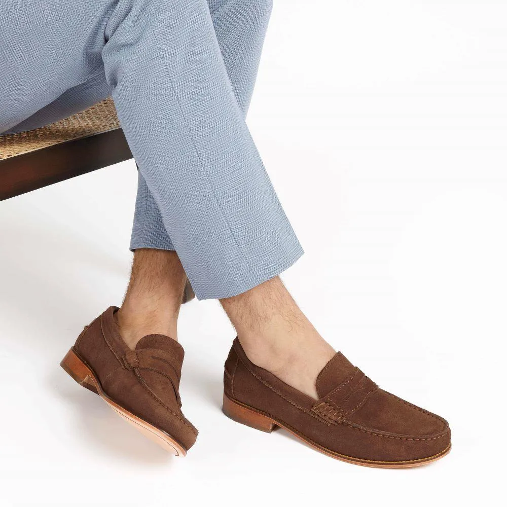 Rivers Leather Penny Loafers - RIVERS / 321 662 - Brown Suede sold by Jones Bootmaker product image thumbnail 5