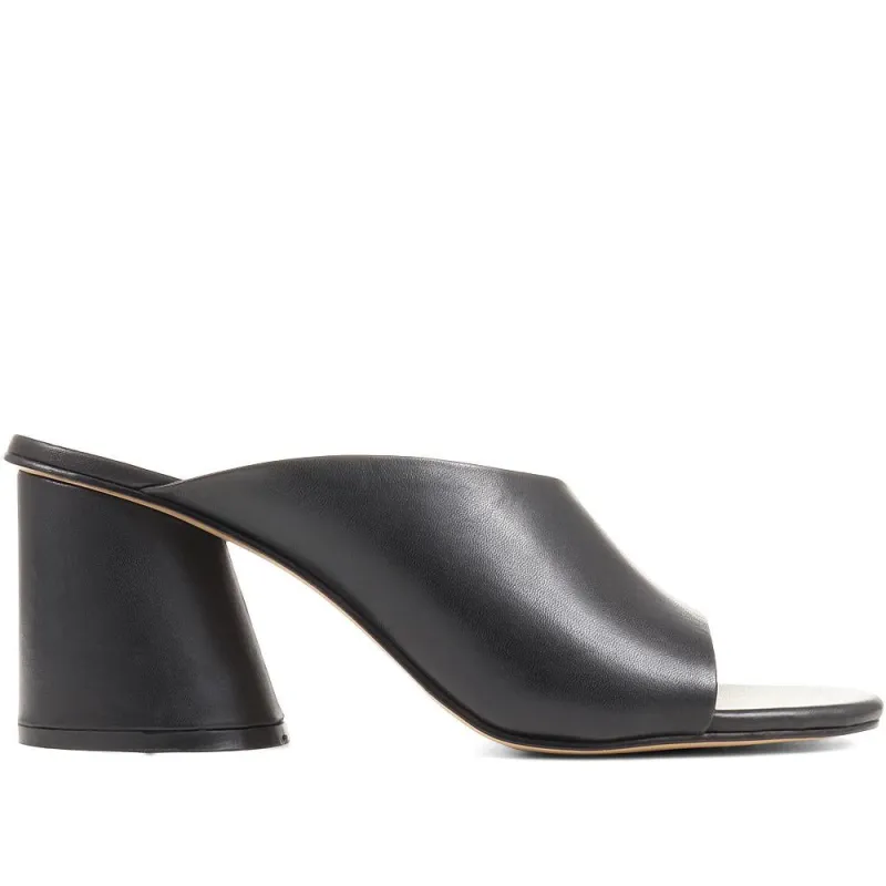 Lisetta Heeled Mules - LISETTA / 323 347 - Black made by Jones Bootmaker