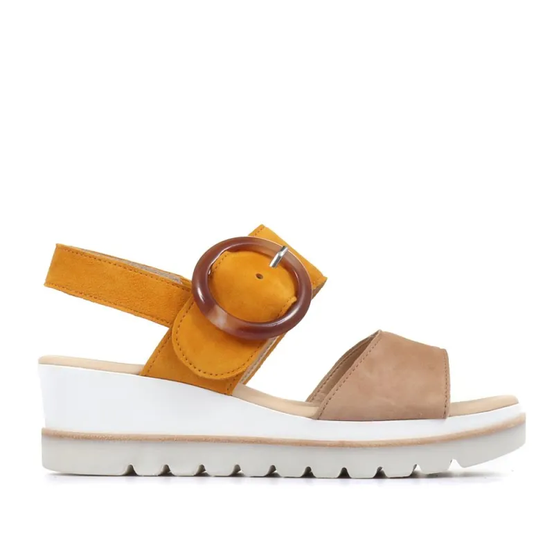 Yeo Wedge Sandals with Buckle - GAB31512 / 317 897 - Yellow made by Jones Bootmaker