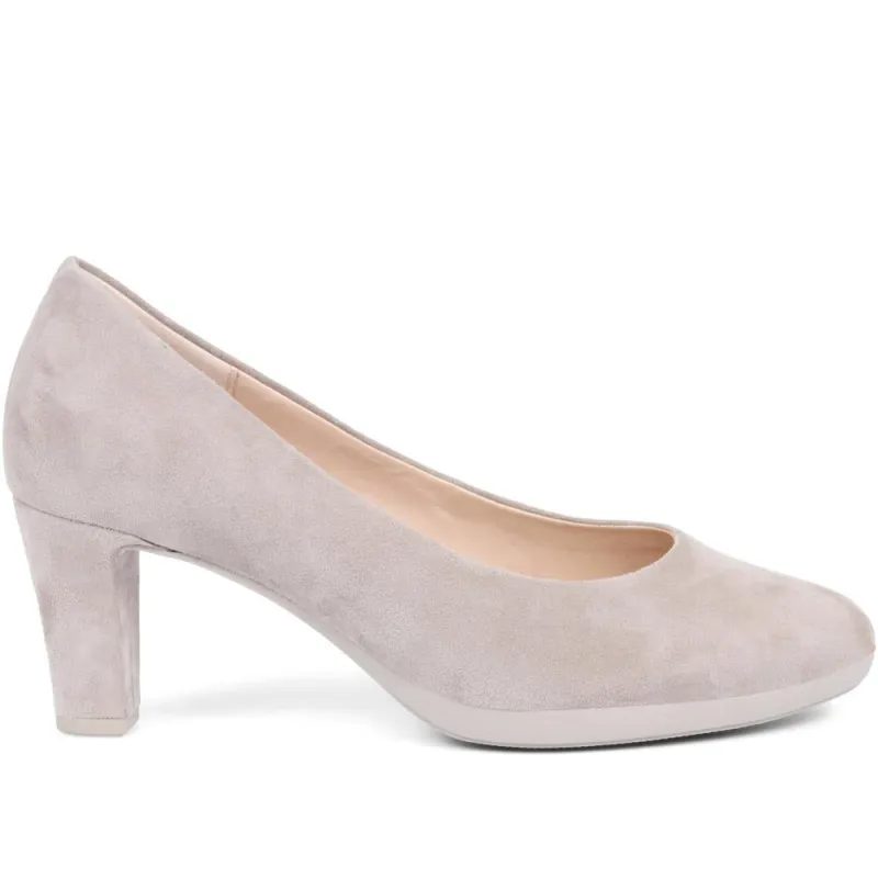 Kasie Heeled Leather Court Shoes - GAB36500 / 322 675 - Mink made by Jones Bootmaker
