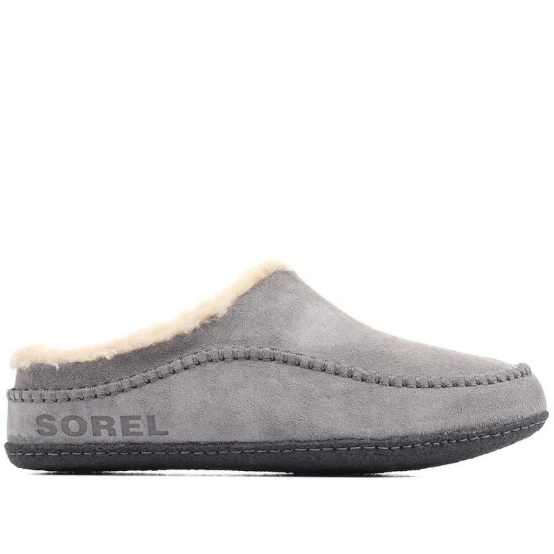 Lanner Ridge Suede Slippers - COLUM36503 / 323 188 - Quarry-Black sold by Jones Bootmaker