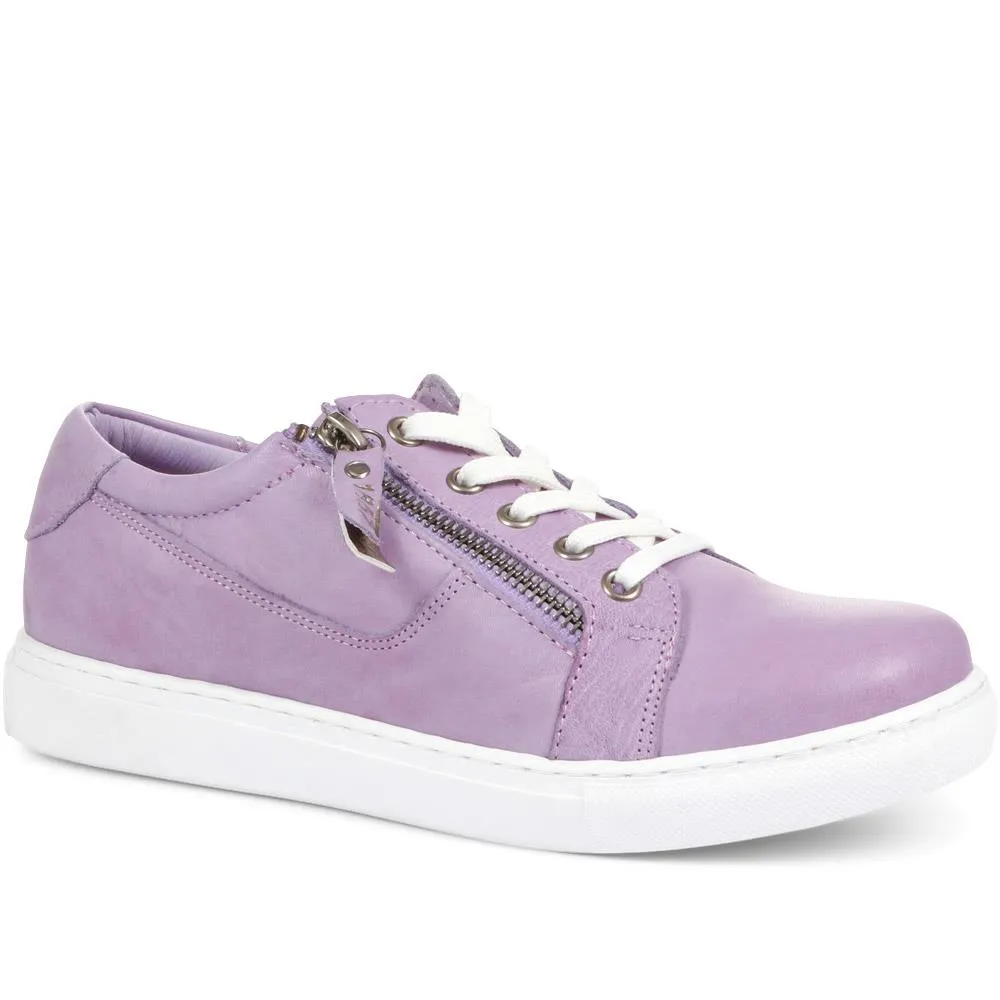 Padova Leather Lace-Up Trainers - PADOVA / 320 235 - Lilac sold by Jones Bootmaker product image thumbnail 2