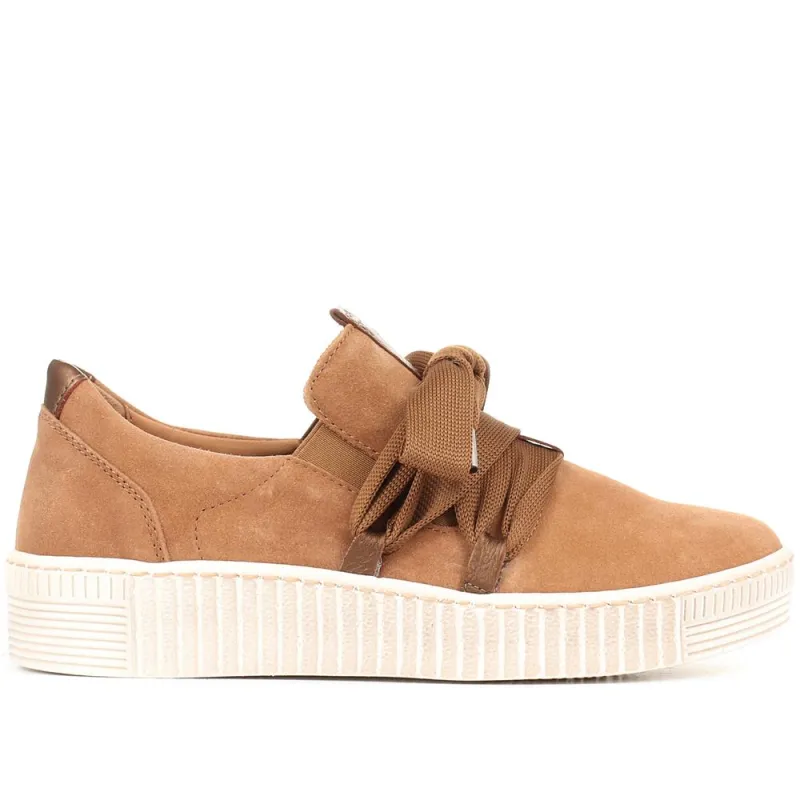 Waltz Gabor Lace-Up Trainers - GAB33506 / 319 497 - Tan made by Jones Bootmaker