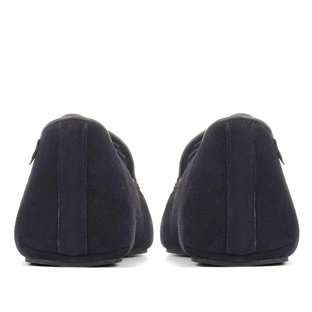 Yarm Leather Moccasin Slippers - YARM / 323 047 - Navy Suede sold by Jones Bootmaker product image thumbnail 3