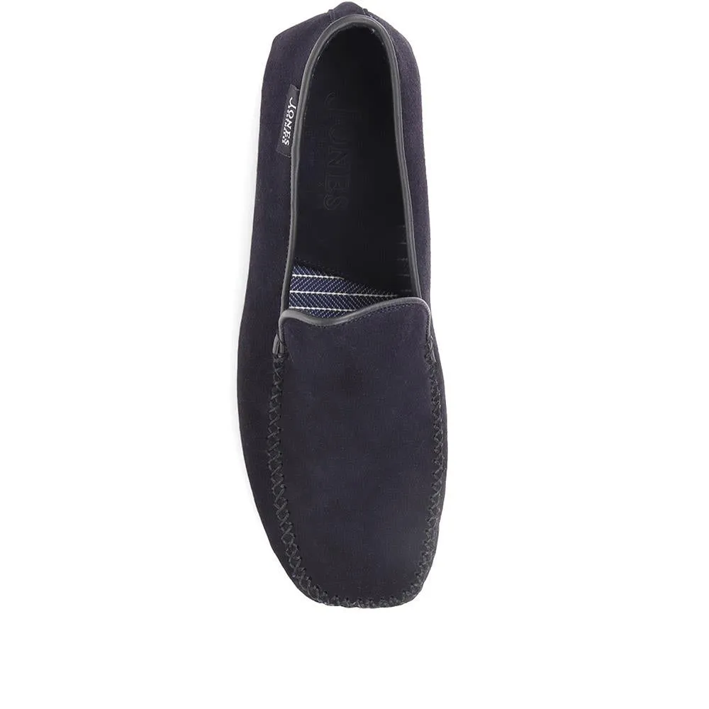 Yarm Leather Moccasin Slippers - YARM / 323 047 - Navy Suede sold by Jones Bootmaker product image thumbnail 4