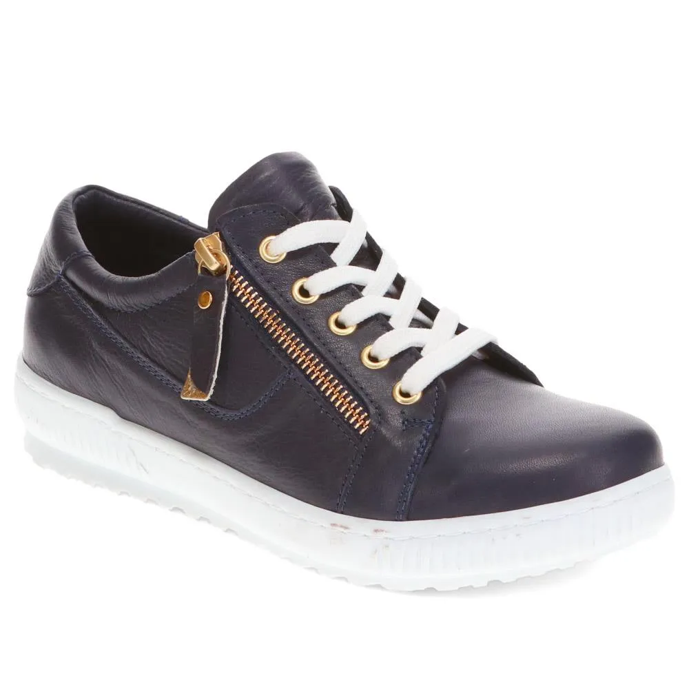 Padova Leather Lace-Up Trainers - PADOVA / 320 235 - Navy sold by Jones Bootmaker product image thumbnail 3