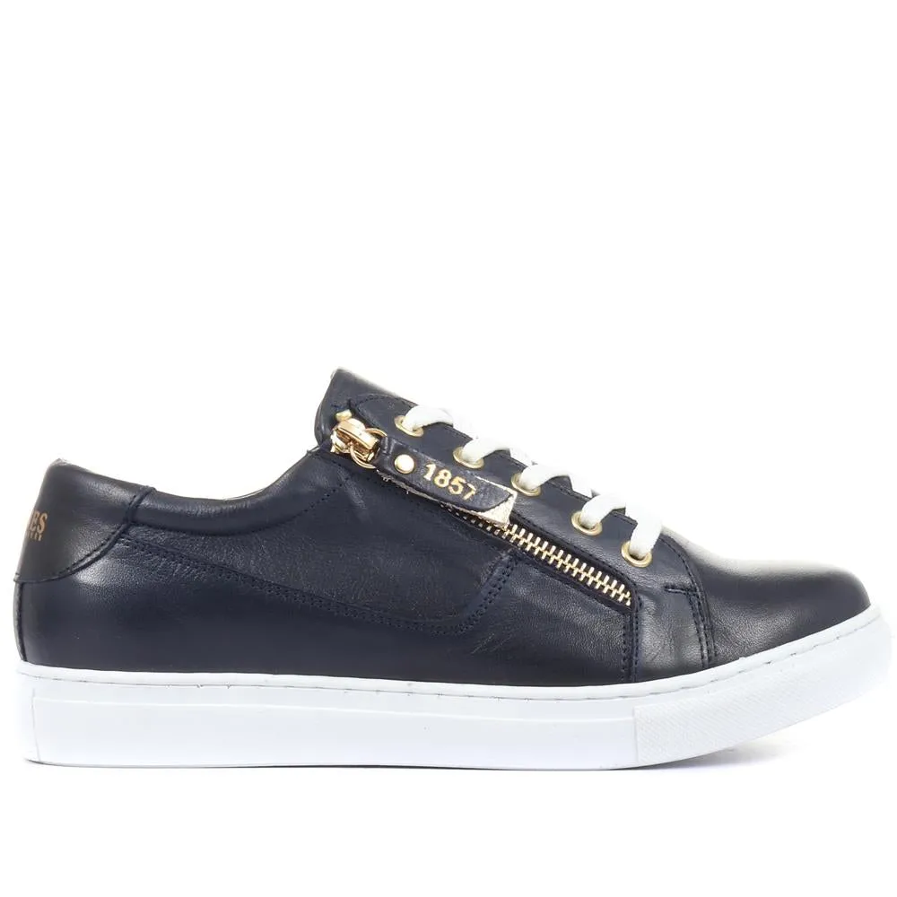 Padova Leather Lace-Up Trainers - PADOVA / 320 235 - Navy sold by Jones Bootmaker product image thumbnail 4