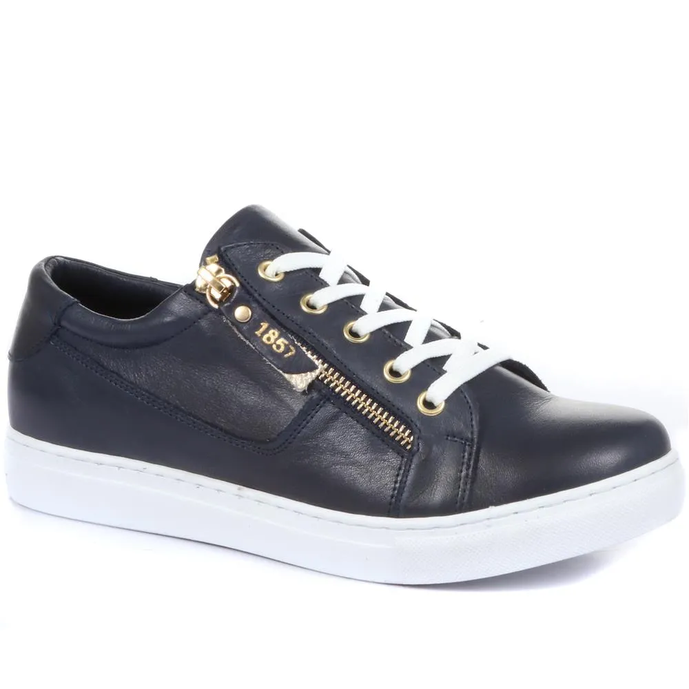 Padova Leather Lace-Up Trainers - PADOVA / 320 235 - Navy sold by Jones Bootmaker product image thumbnail 2