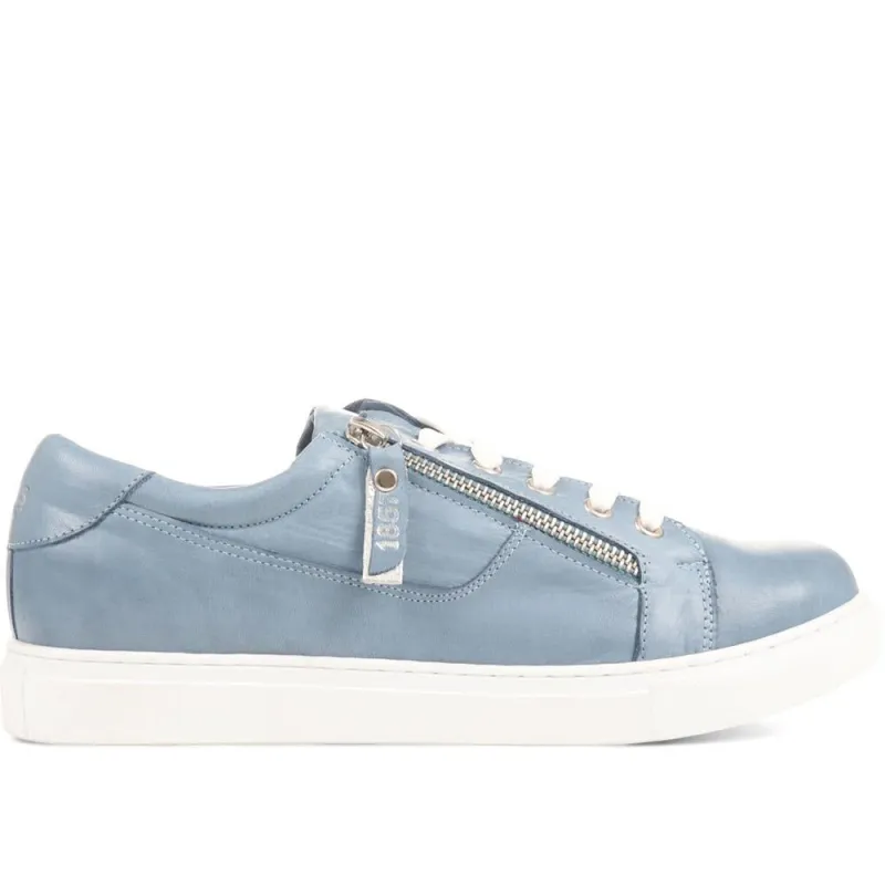 Padova Leather Lace-Up Trainers - PADOVA / 320 235 - Ink Blue made by Jones Bootmaker