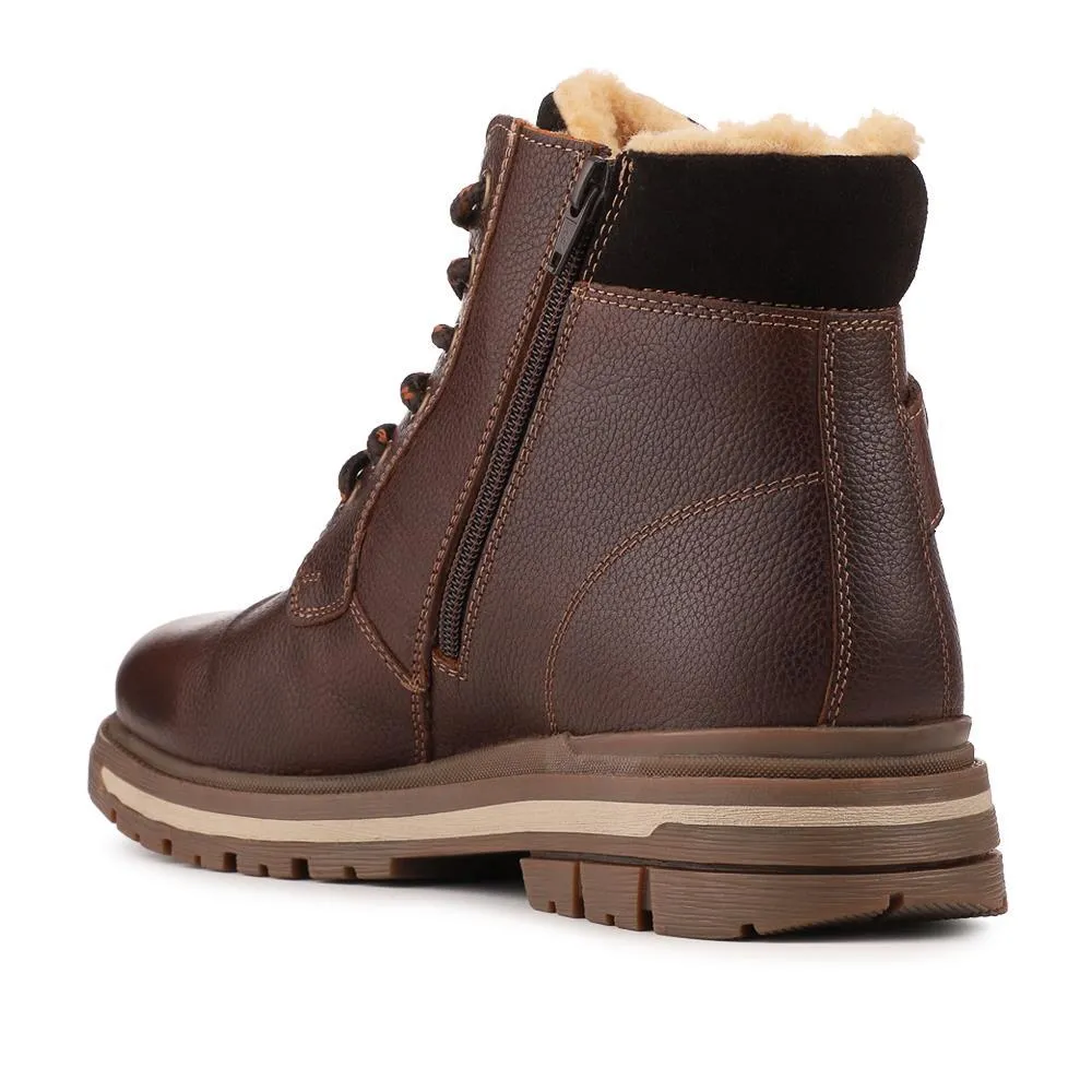 Warm Lined Leather Lace Up Boots - RNB42019 / 328 051 - Brown sold by Jones Bootmaker product image thumbnail 3