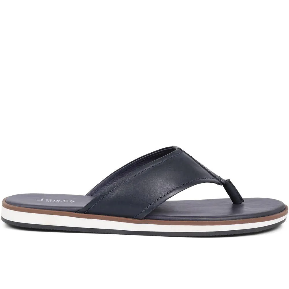 Wealdstone Leather Toe-Post Sandals - WEALDSTONE / 325 004 - Navy sold by Jones Bootmaker