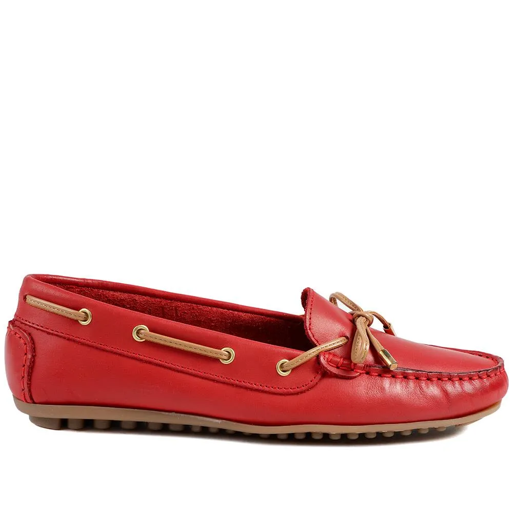 Perri Leather Loafers - PERRI / 325 191 - Red sold by Jones Bootmaker