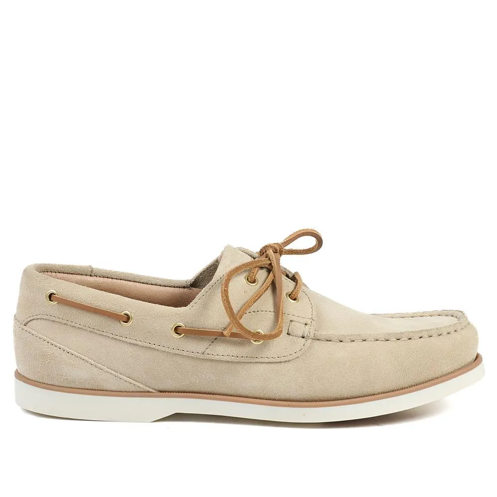 Parsons Leather Boat Shoes - PARSONS / 320 153 - Sand Suede sold by Jones Bootmaker