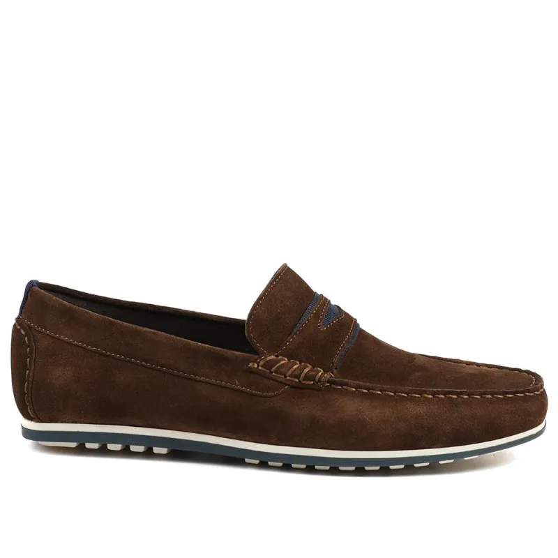 Bonetti3 All-Leather Loafers - BONETTI3 / 328 713 - Brown Suede sold by Jones Bootmaker