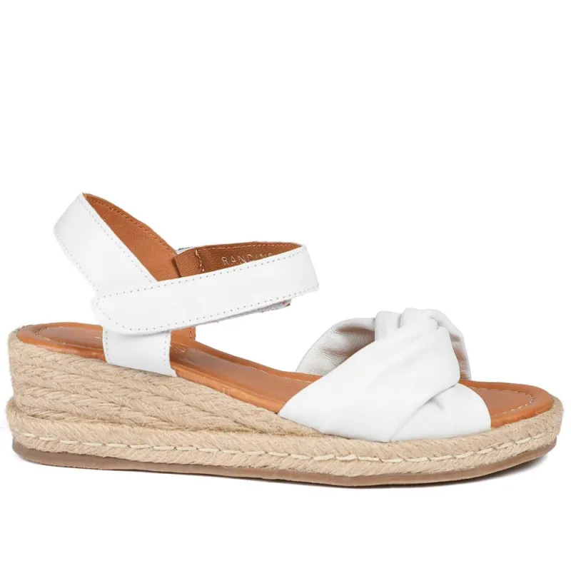 Randine Adjustable Fasten Leather Espadrilles - RANDINE / 328 963 - Off White made by Jones Bootmaker