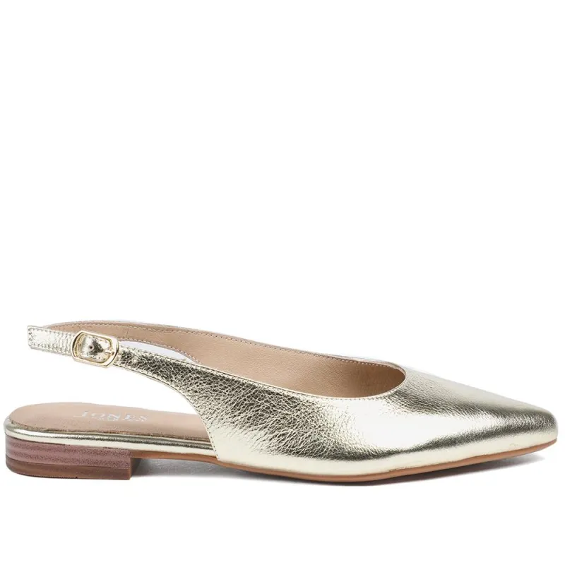 Xylia Smart Leather Court Shoes - XYLIA / 329 376 - Gold Leather made by Jones Bootmaker