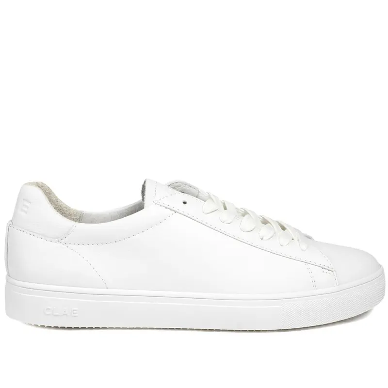 Clae Bradley Essentials Leather Lace Up Trainers - CLAGB43504 / 329 180 - White made by Clae