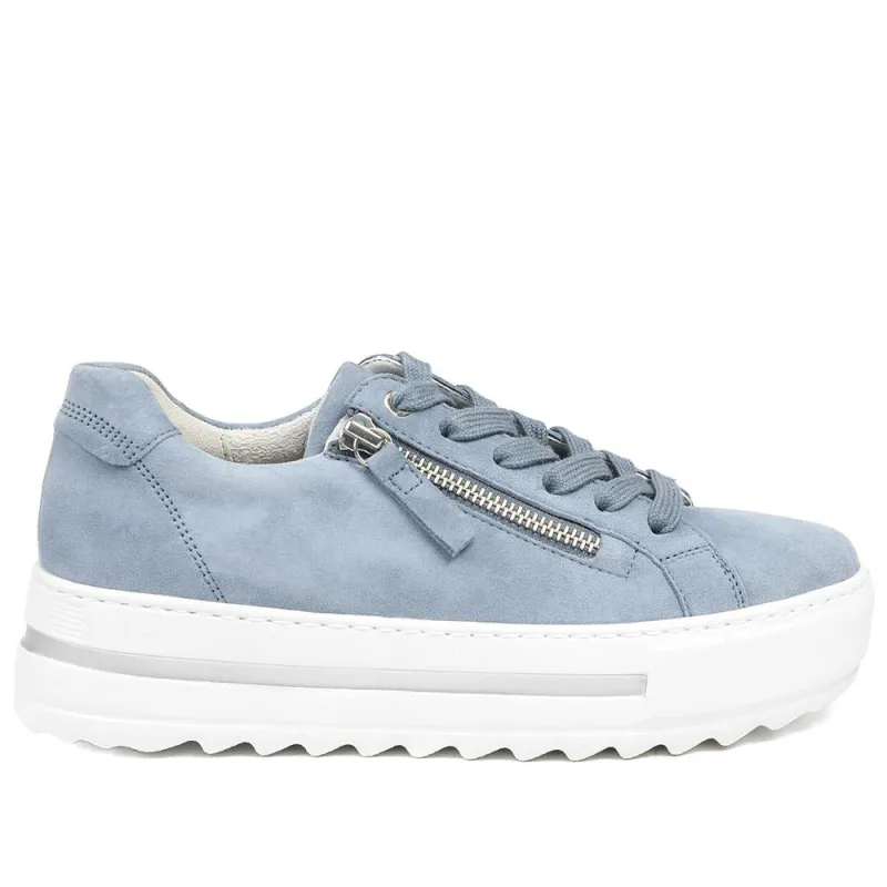 Heather Leather Platform Trainers - GAB35508 / 321 583 - Blue made by Jones Bootmaker