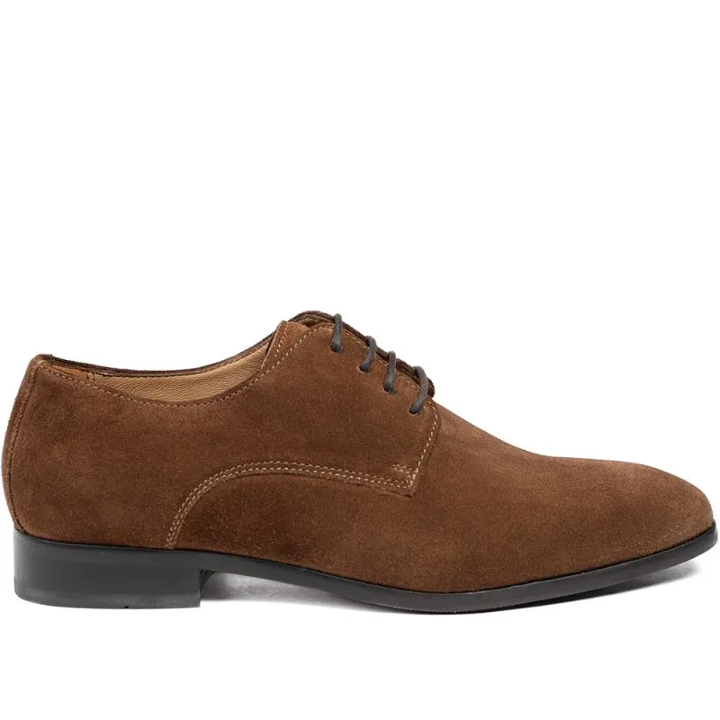 Melvin Leather Oxford Shoes - MELVIN / 325 747 - Brown Suede made by Jones Bootmaker