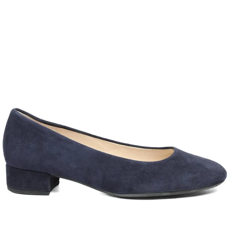 Develop Heeled Leather Shoes  - GAB39516 / 325 068 - Navy made by Jones Bootmaker