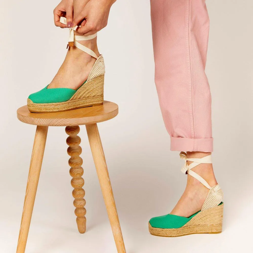 Alyssa Wedge Espadrille Sandals - ALYSSA / 320 328 - Green sold by Jones Bootmaker product image thumbnail 5