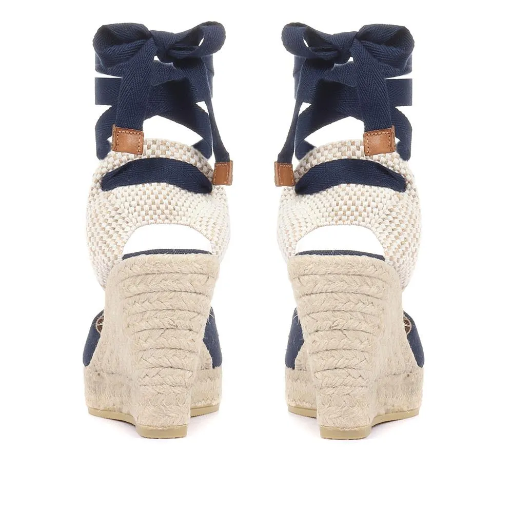 Alyssa Wedge Espadrille Sandals - ALYSSA / 320 328 - Navy sold by Jones Bootmaker product image thumbnail 3