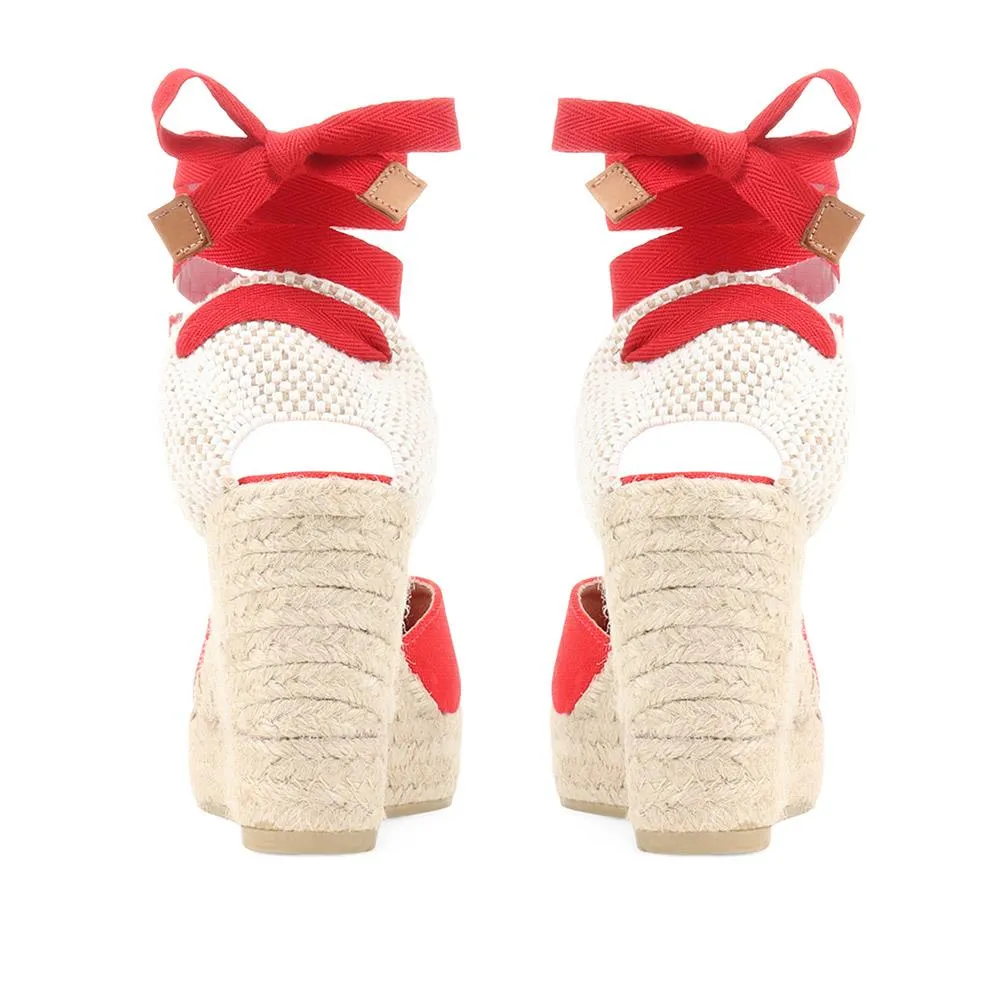 Alyssa Wedge Espadrille Sandals - ALYSSA / 320 328 - Red sold by Jones Bootmaker product image thumbnail 3