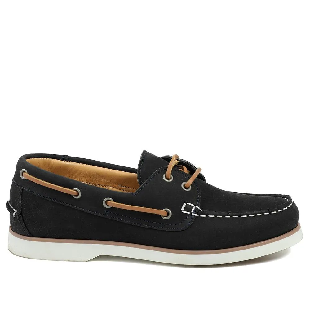 Patrizia Leather Boat Shoes - PATRIZIA / 322 369 - Navy sold by Jones Bootmaker