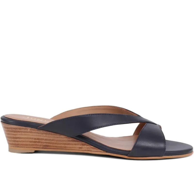 Klevina2 Mules - KLEVINA2 / 325 060 - Navy Leather made by Jones Bootmaker