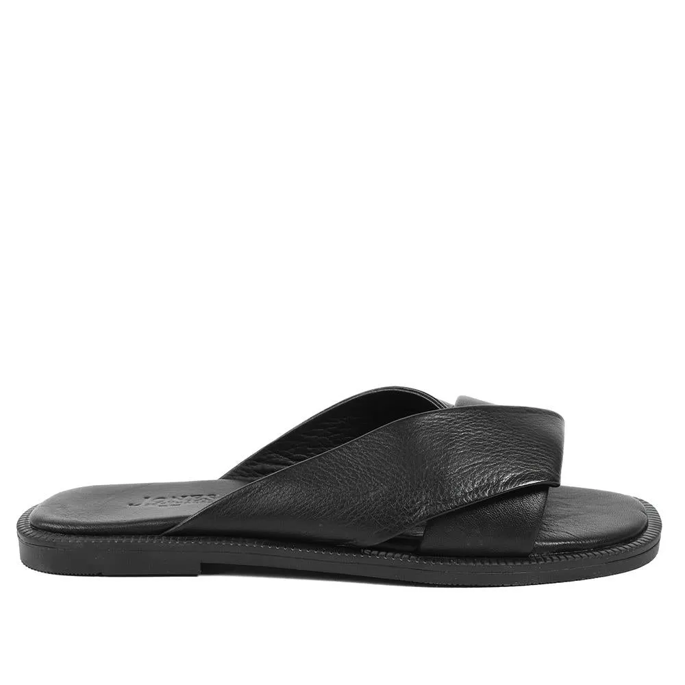 Hazelle Flat Mule Sandals - HAZELLE / 325 227 - Black sold by Jones Bootmaker