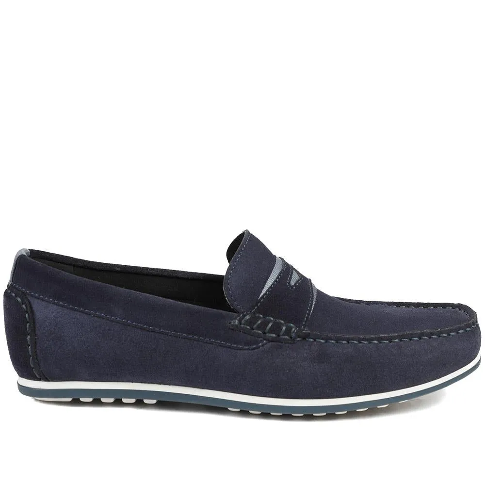 Bonetti3 All-Leather Loafers - BONETTI3 / 328 713 - Blue Suede sold by Jones Bootmaker