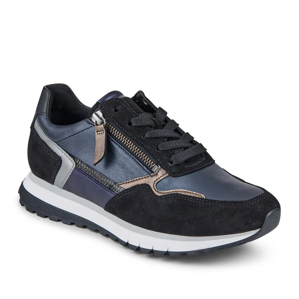 Hollywell Gabor Leather Zip & Lace Trainers - GAB42502 / 327 741 - Navy Multi sold by Jones Bootmaker product image thumbnail 3