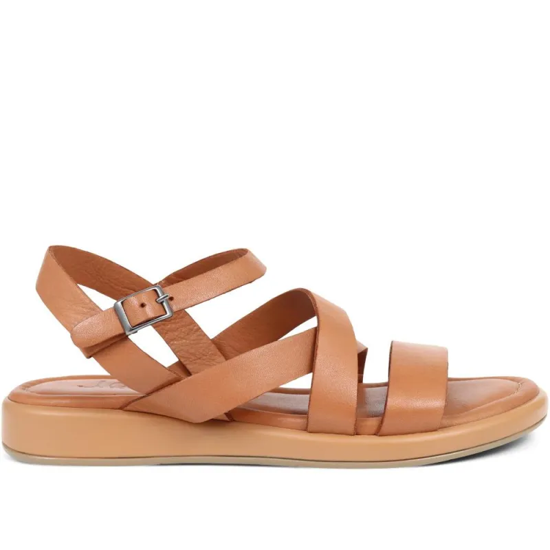 Maci Leather Strappy Sandals - MACI / 323 972 - Tan made by Jones Bootmaker