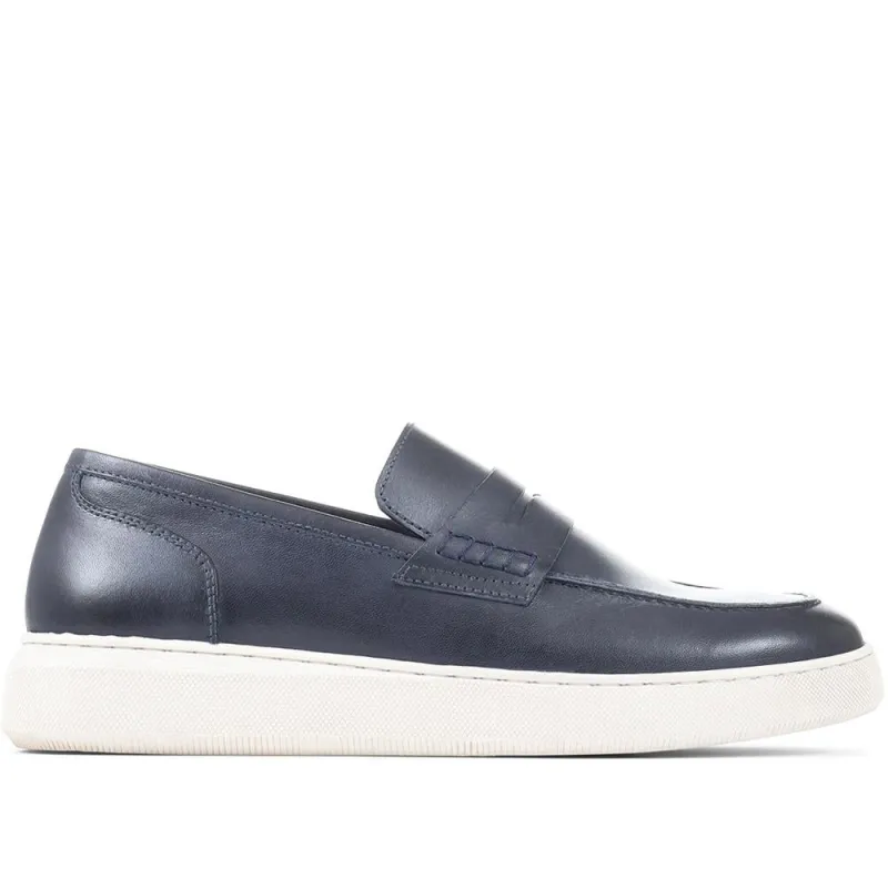 Sal Leather Slip-on Loafers - SAL / 323 683 - Navy made by Jones Bootmaker