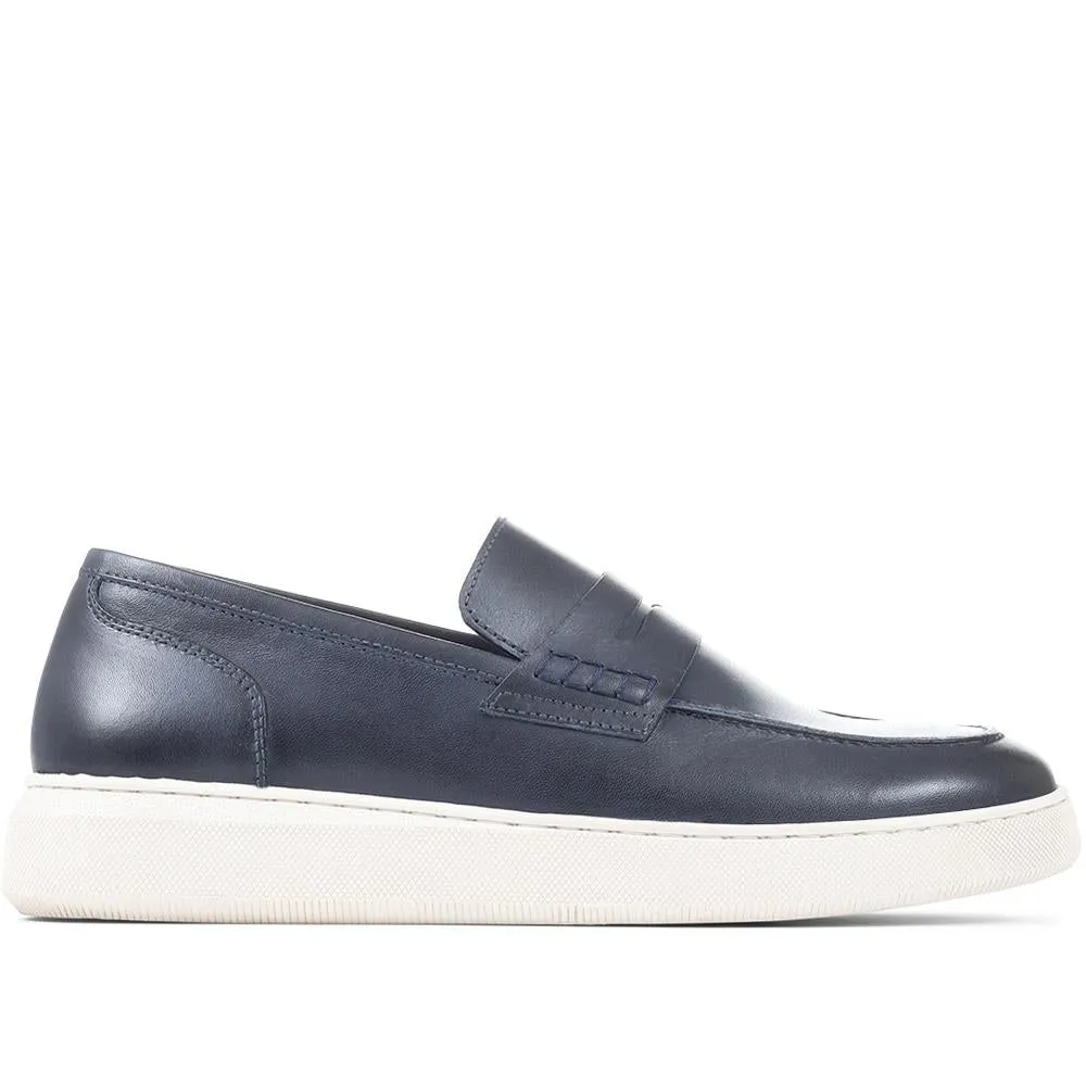 Sal Leather Slip-on Loafers - SAL / 323 683 - Navy sold by Jones Bootmaker