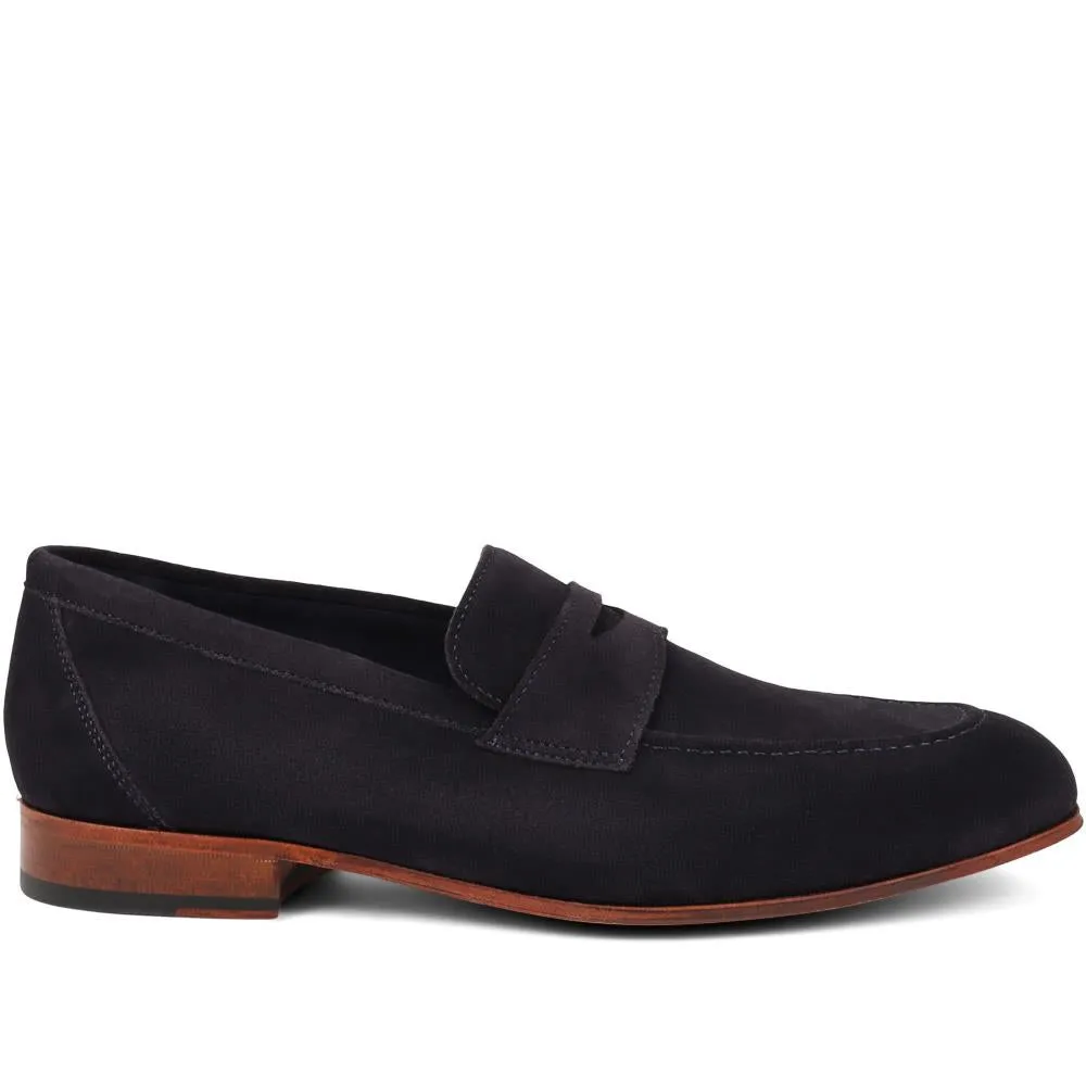 Rake Leather Loafers - RAKE / 325 092 - Navy Suede sold by Jones Bootmaker