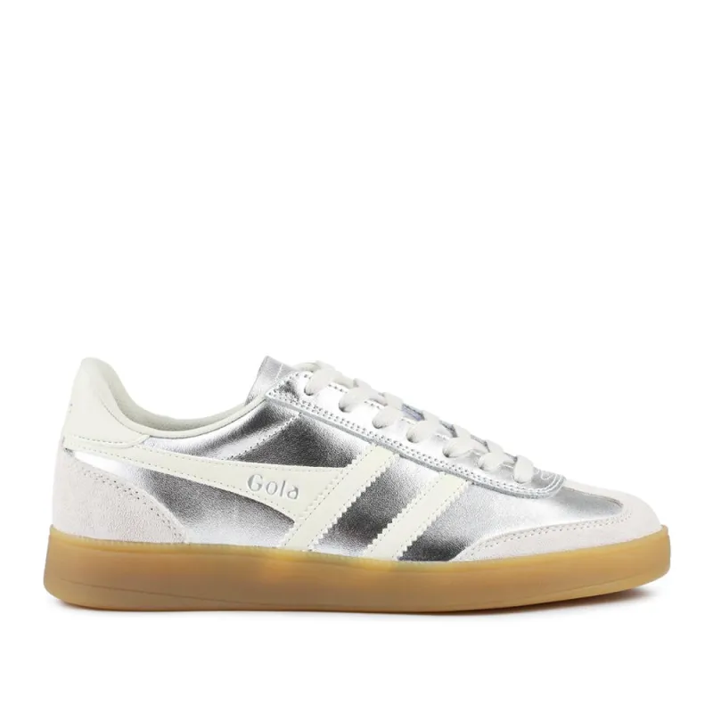 Gola Viper Metallic Leather Lace Up Trainers - JAC42500 / 327 783 - Silver made by Gola