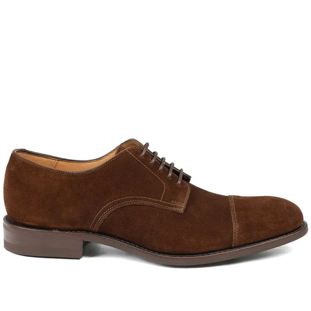 Loake Smart Leather Derby Shoes - LOA39501 / 326 577 - Brown Suede sold by Jones Bootmaker