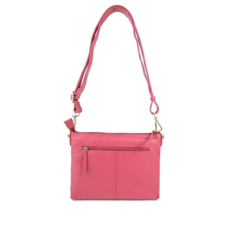 Wynne Leather Crossbody Bag - WYNNE / 329 240 - Pink leather made by Jones Bootmaker