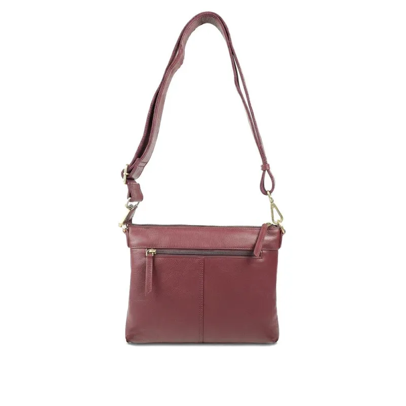 Wynne Leather Crossbody Bag - WYNNE / 329 240 - Burgundy Leather made by Jones Bootmaker
