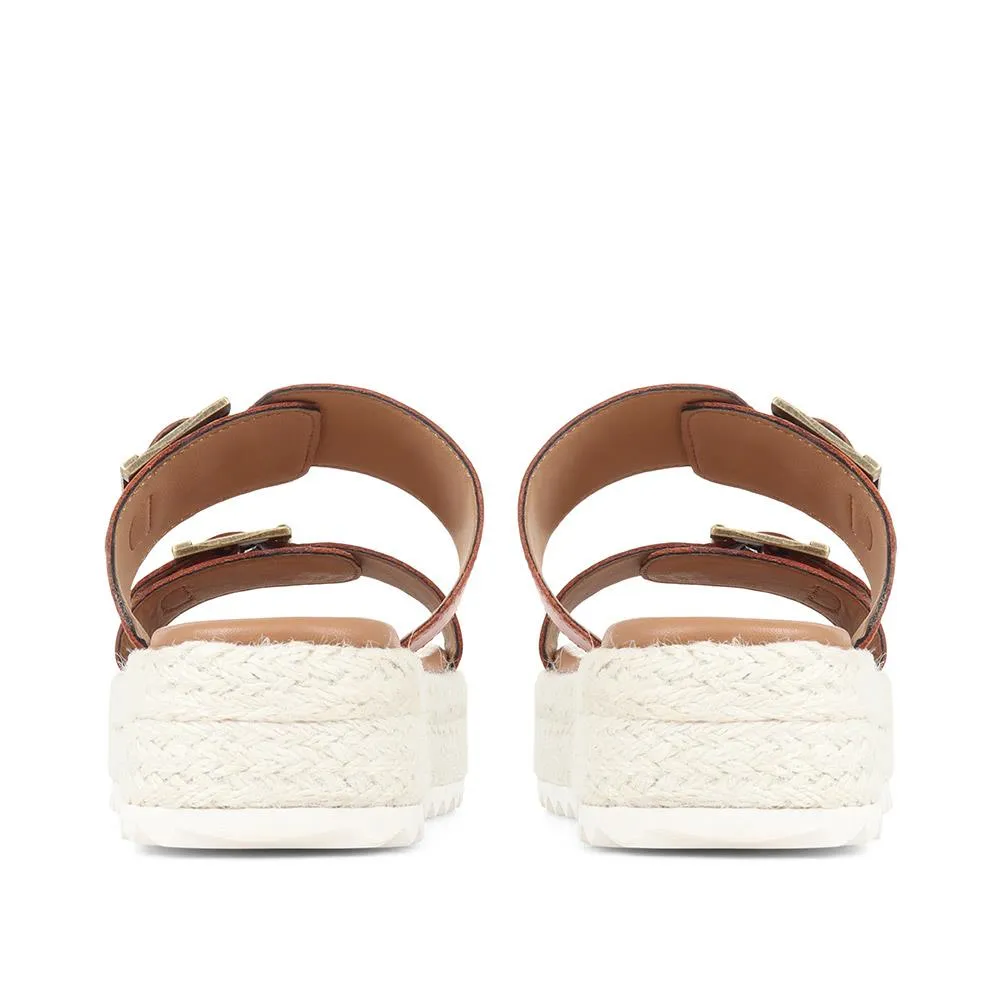 Amelda Leather Platform Sandals - BARBR35517 / 321 405 - Tan sold by Jones Bootmaker product image thumbnail 3