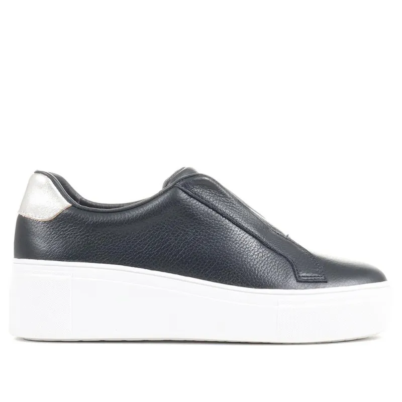 Fernanda Laceless Trainers - FERNANDA / 323 738 - Navy made by Jones Bootmaker