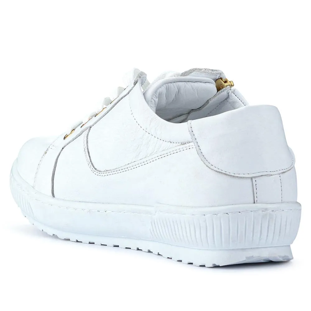 Padova Wide-Fit Leather Trainers - PADOVAWIDE / 326 787 - White sold by Jones Bootmaker product image thumbnail 3